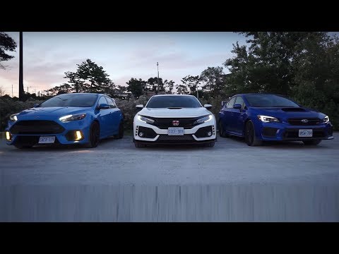 2016 Ford Focus RS vs 2018 Honda Civic Type R vs 2018 Subaru WRX STI