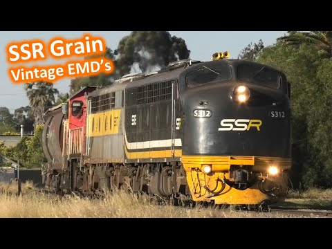 Classic EMD's on a Grain Train; SSR Grain Train from Tocumwal | S312, S317 & P17