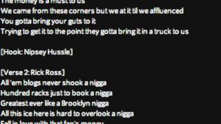 Nipsey Hussle 1 Hunnit A Show ft. Rick Ross with Lyrics