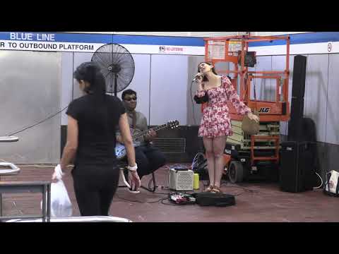 Recent Berklee graduate elishéva and guitarist Pritesh Walia performed inside MBTA station