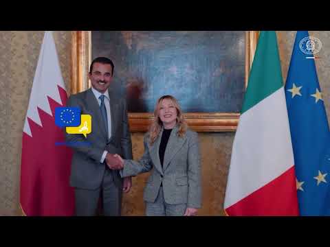Video Thumbnail: Giorgia Meloni Meets Qatar’s Emir 🇮🇹🇶🇦 | Strategic Talks with Sheikh Tamim Al Thani in Milan!