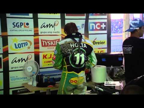 CKM Włókniarz Częstochowa vs Unibax Toruń bieg 15. Gollob uderza w Rune Holte