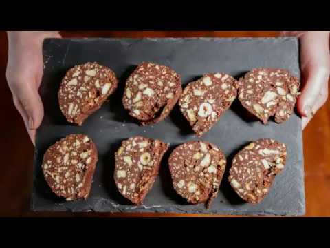 Salame al cioccolato senza uova e senza burro | ricetta facile fatta in casa | vegano