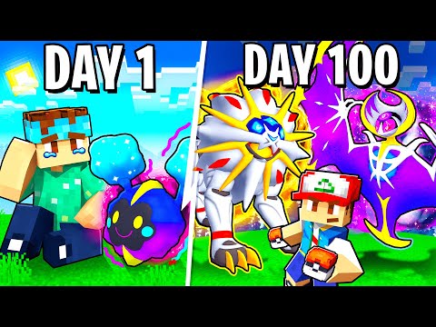 I Spent 100 DAYS In LEGENDARY ONLY PIXELMON! [FULL MOVIE]