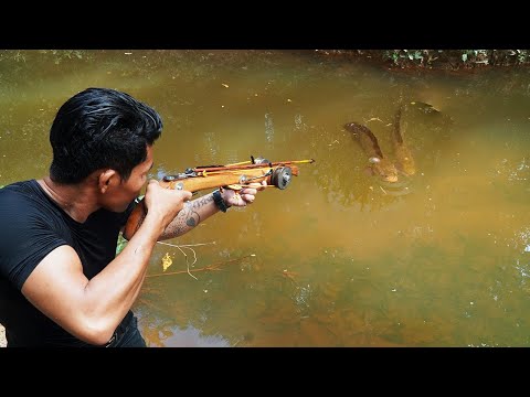 INSANE DIY Wooden Slingshot FISHING! You Won't Believe This Catch!