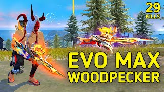 SOLO VS SQUAD  EVO MAXED LVL 7 WOODPECKER GAMEPLAY