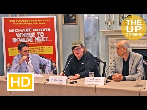 Where to Invade Next press conference: Michael Moore on Brexit, Trump, UK isn't a good example (1/2)