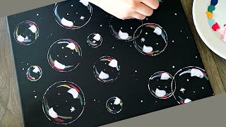 Bubble Painting Tutorial│How To Paint Bubbles│Easy Acrylic Painting