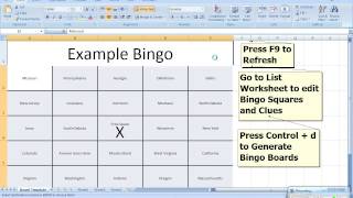 Bingo Card Generator - Microsoft Excel Free Download