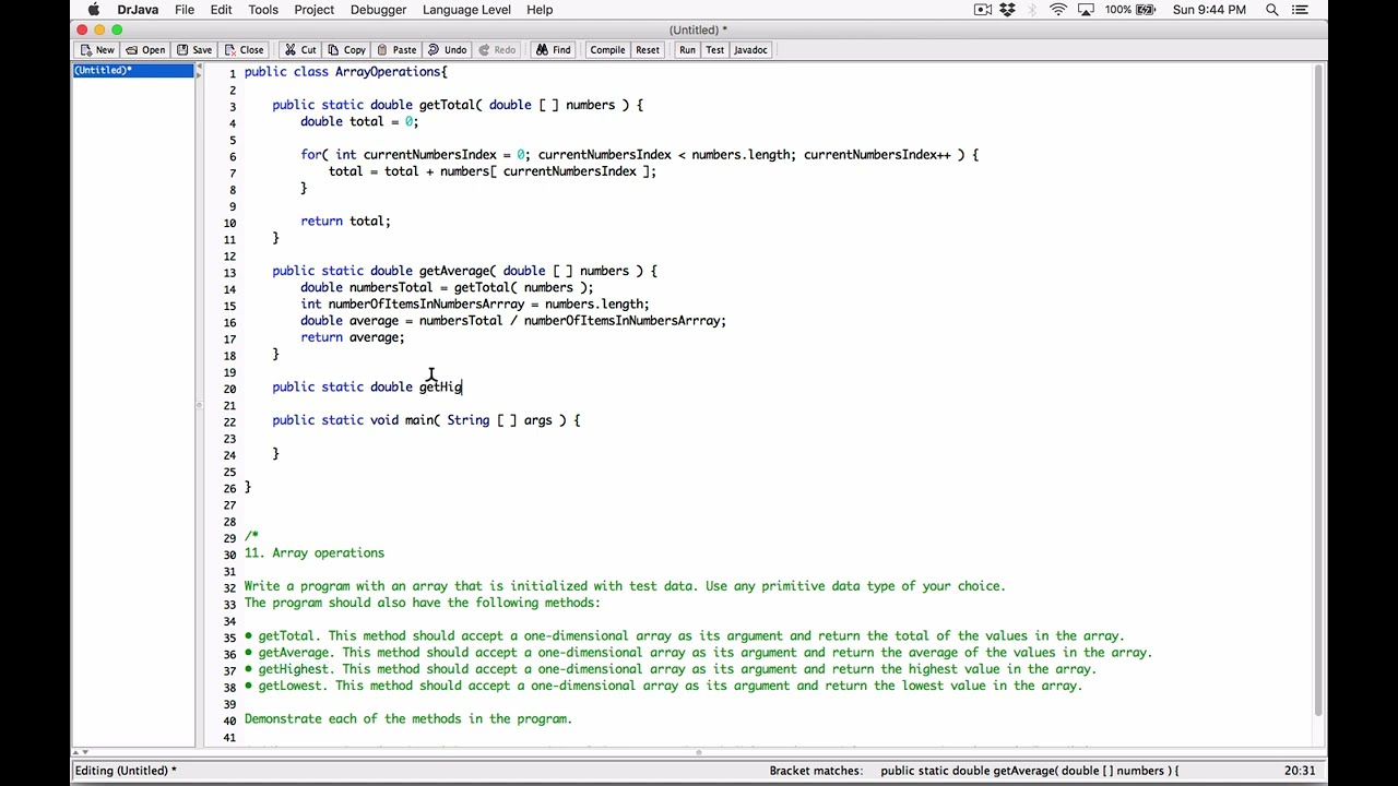 7.11. (Part 2) Array Operations - Java