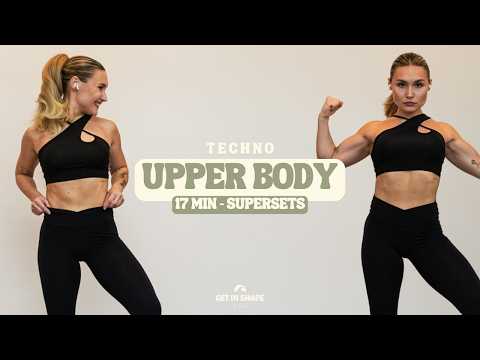 17 Min UPPER BODY Workout | TECHNO | Supersets | Back • Shoulders • Arms (with bottle)
