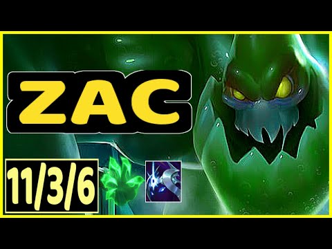 ZAC VS GNAR - 11/3/6 KDA TOP GAMEPLAY