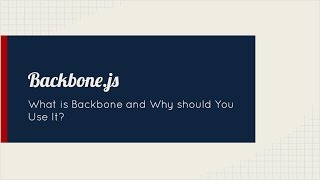 preview picture of video 'Intro to Backbone.js'