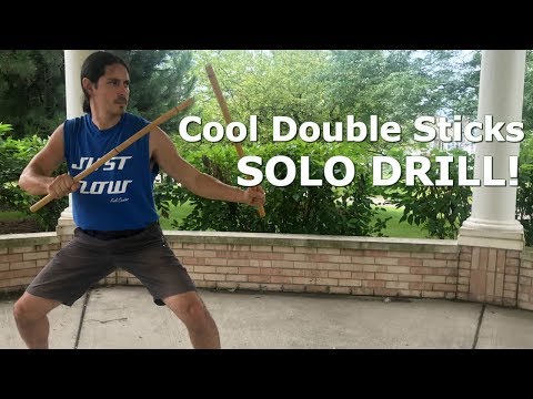 Cool Double Stick Sinawali Solo Drill - Arnis Double Stick