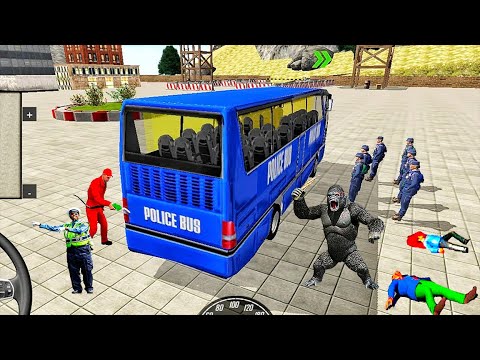 US Police Bus Driving Simulator Gameplay 2022 - New Policeman Transporter Games - Android Games