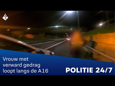 Vrouw loopt langs A16 | POLITIE 24/7