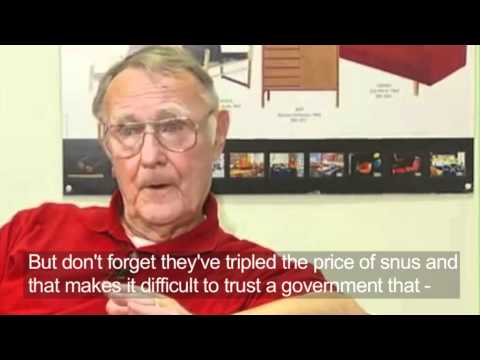 , title : 'IKEA founder - Ingvar Kamprad, talks about Swedish snus'