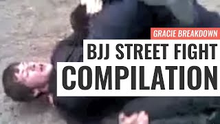 BJJ STREET FIGHT COMPILATION!!! Viking Choke, Russian Triangle, Failed Guard (Gracie Breakdown)