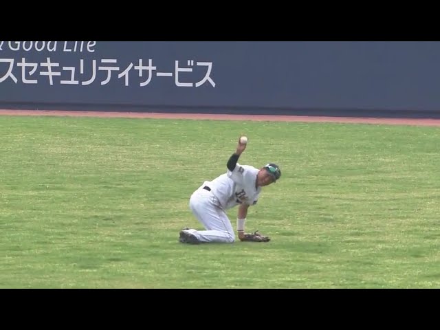 【ファーム】バファローズ・武田がスライディングキャッチでチームを救う!! 2017/9/20 Bs-H(ファーム)
