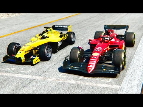Ferrari F1 2022 F1-75 vs Jordan F1 2004 Nick Heidfeld at Silverstone GP
