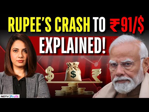 Rupee Crashes To Record Low At 91/$; Drops Nearly 2% Against US Dollar In Just 2 Months; Here's Why