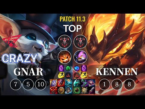 RW Crazy Gnar vs Kennen Top - KR Patch 11.3