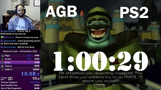 Ratchet & Clank All Gold Bolts Speedrun in 1:00:29 (PS2)
