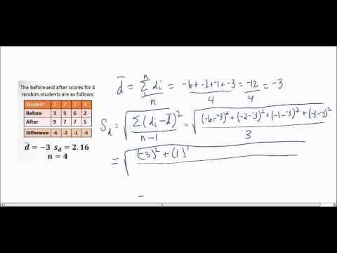 How to Calculate dbar and sd for Matched Pairs