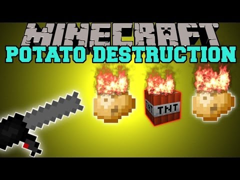 Insane Potato Destruction with Explosive Guns in Minecraft!