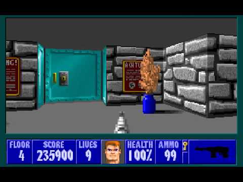 Wolfenstein 3D - E3F4 (I Am Death Incarnate!, 100% Kills, 100% Secrets)