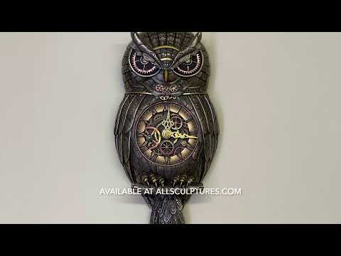 Steampunk Owl Pendulum Wall Clock