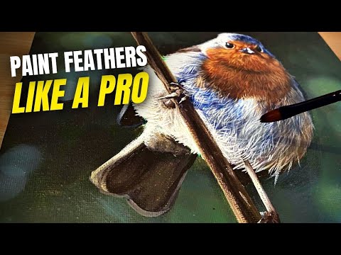Painting a Bird in Acrylics | How to Paint a Robin