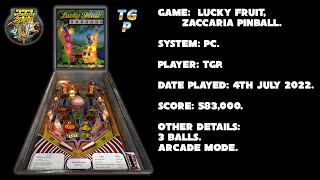Lucky Fruit - Zaccaria Pinball - Arcade mode, 3 balls - 583,000 points.