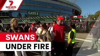 Sydney Swans face protests amid alleged sex assault scandal | 7NEWS