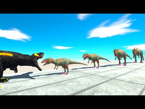 BATTLE 4 SIZE of CARCHARODONTOSAURUS - Animal Revolt Battle Simulator