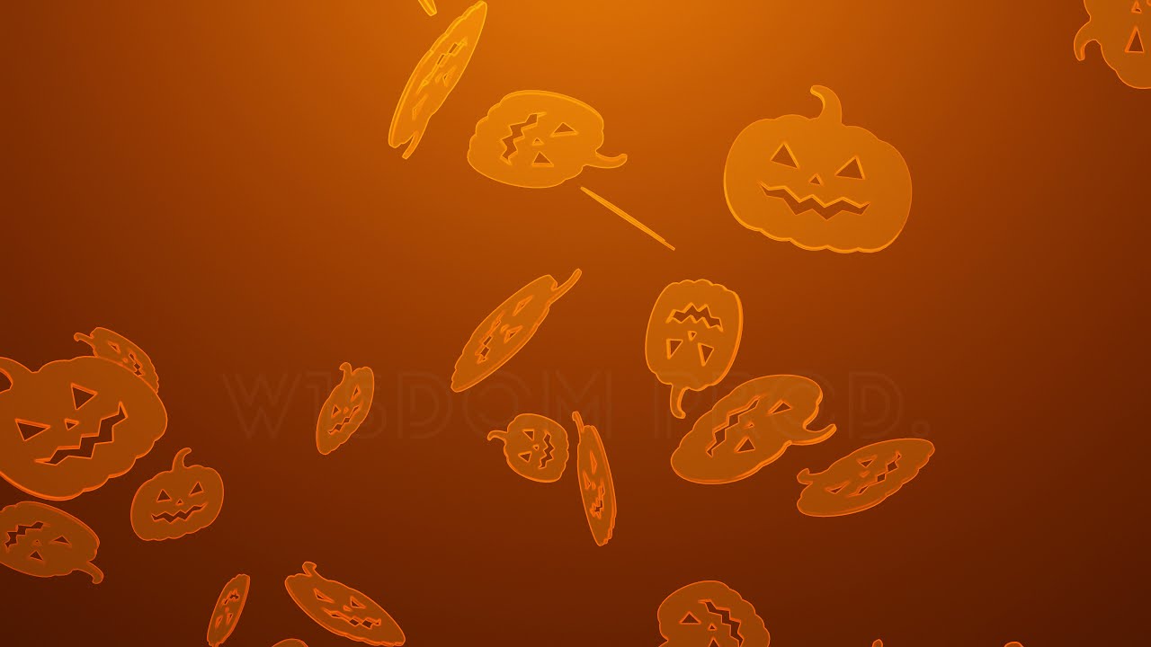 4K Halloween Pumpkin Rain Animation