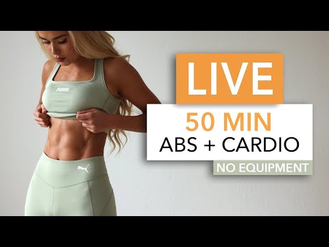 LIVE WORKOUT - 50 MIN ABS + CARDIO DANCE, intense & super happy
