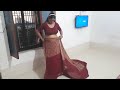 Red Saree Drape Video 2021 Naari Magazine Hot Desi Aunty Navel Belly Saree Without Bra