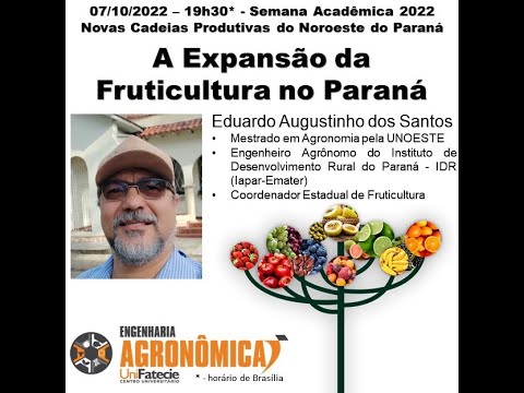 , title : 'Semana Agronômica UniFatecie 2023 - Novas Cadeiras Produtivas do Noroeste do Paraná - Fruticultura'