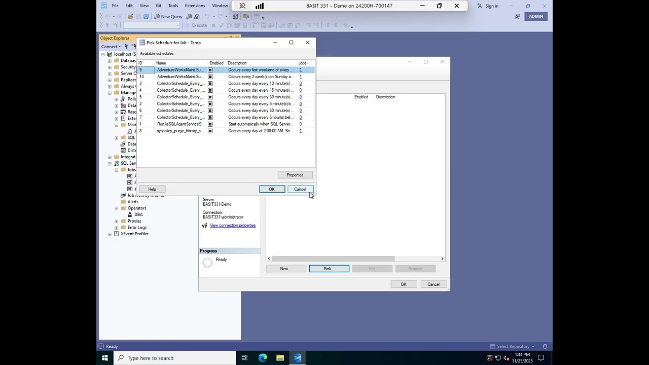 Creating SQL Agent jobs and alerts