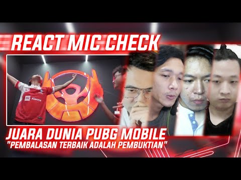 REACT MIC CHECK "BIGETRON RED ALIENS" JUARA DUNIA PUBG MOBILE !!! - PUBG MOBILE INDONESIA