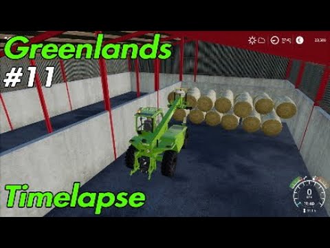 Selling Silage/Baling Straw/Stacking Bales - Greenlands-Timelapse-FS19=PS4