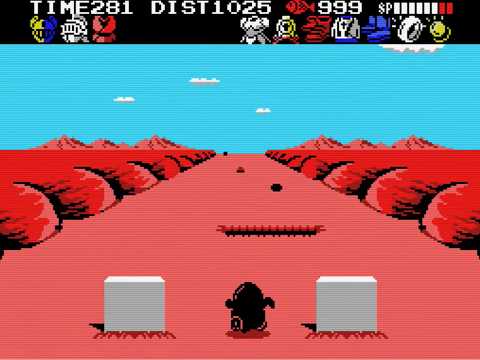 [MSX] Stage 21: Desert (Speedrun) 岩石ステージ 平原ステージ ペン太 (スピードラン) 🐧 | Penguin Adventure 夢大陸アドベンチャー [4K]