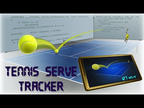 Measures tennis serve speed using video processing and image recognition.