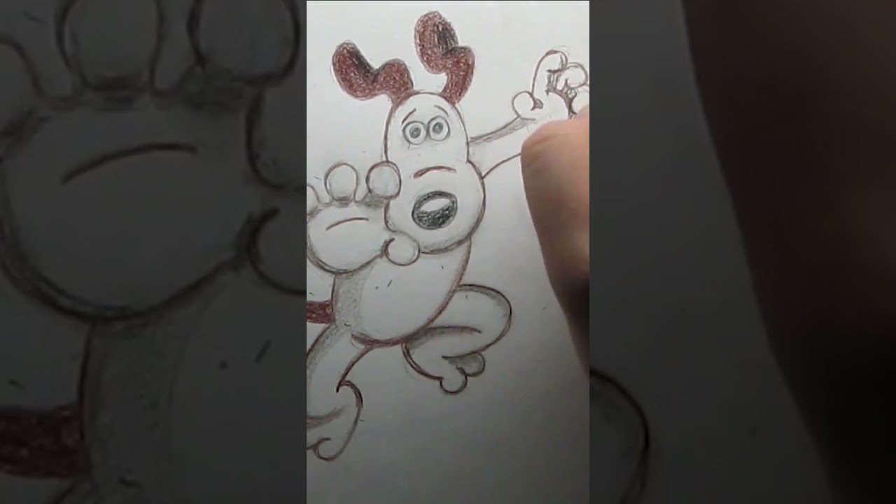 A CLIP FROM MY GROMIT FROM WALLACE AND GROMIT SPEED DRAWING #shorts | DROIDMONKEY