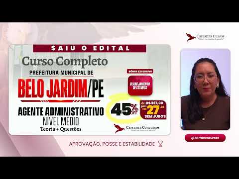 CONCURSO BELO JARDIM/PE: ANÁLISE DO EDITAL | PLANEJAMENTO DE ESTUDOS