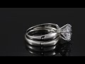 3 50 Cttw 2 Pc Sterling Silver Round Cubic Zirconia Solitaire Wedding Ring Set
