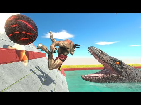 Evade Fireballs and Slide into Pool - Animal Revolt Battle Simulator