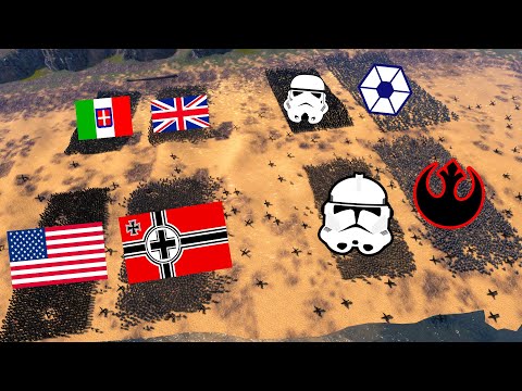 Every Star Wars Army VS Every WW2 Army! - UEBS: Ultimate Epic Battle Simulator