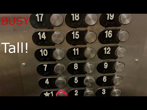 Tall Otis Series 5 Gen2 Elevators at another tower at Sandy Beach Resort, Myrtle Beach SC